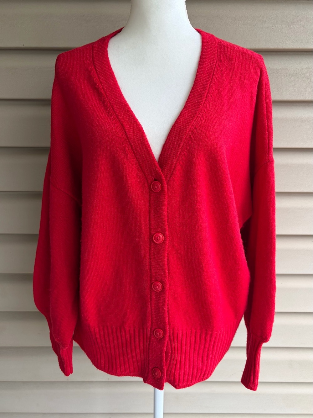 •Sonoma• Bright Red V-Neck Button Front Cardigan - Size XXL